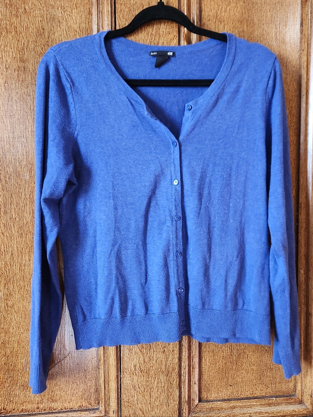 H&M Cobalt Blue Button-Up Women's Cardigan